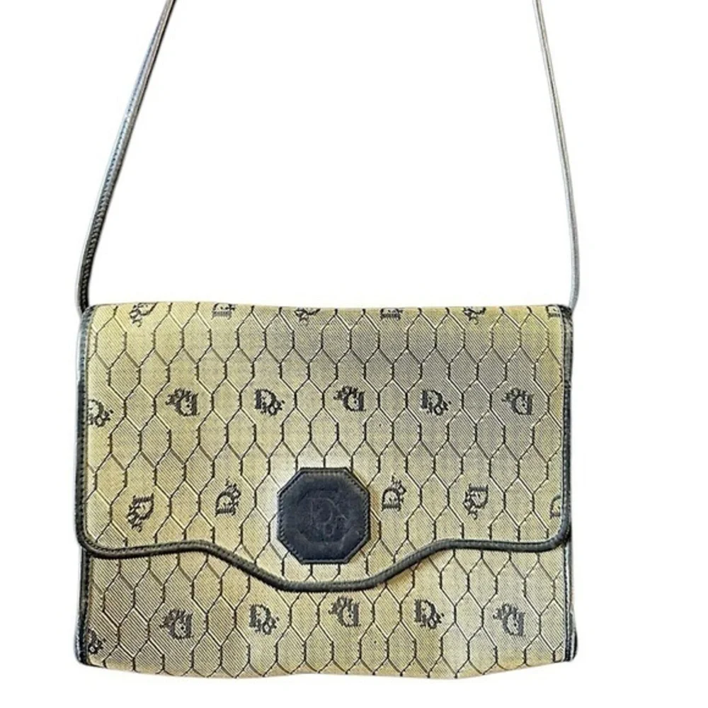 Vintage Dior Honeycomb canvas and leather bag